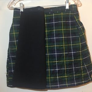 Uniqlo Plaid Mini Skirt - Green and Black